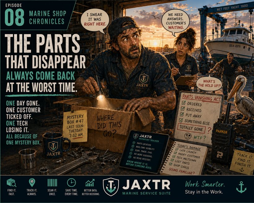Marine Shop Chronicles — the parts that disappear always come back at the worst time.